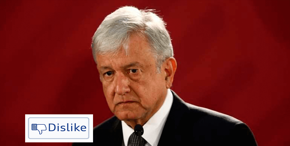 La popularidad de AMLO va en caída, pierde 11 puntos en un mes