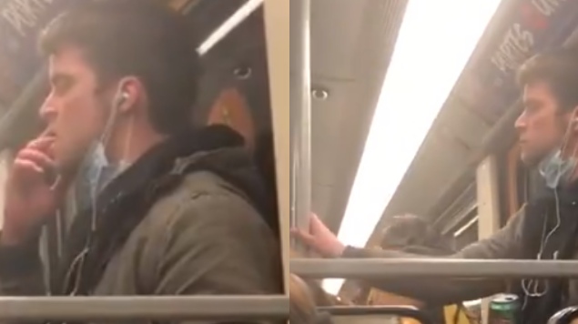 Hombre lame su mano y esparce saliva en el metro en plena crisis de coronavirus