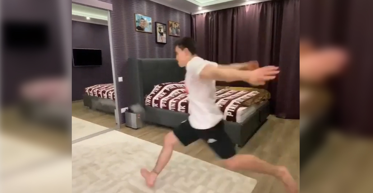 VÍDEO: Gimnasta da salto mortal y pasa algo inesperado