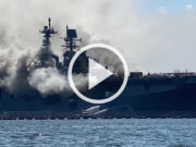 VIDEO: Se incendia barco de la Marina de Estados Unidos