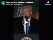 Trump cierra su campaña en Michigan