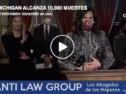 MICHIGAN ALCANZA 10,000 MUERTES POR COVID19, WHITMER BAJA BANDERAS