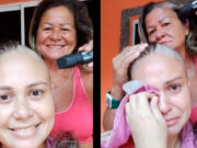 Joven con cáncer rompe en llanto cuando su mamá se rapa junto con ella en solidaridad