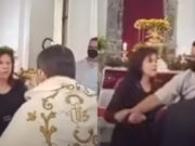 Video: Mujer abofetea a sacerdote en misa de Jueves Santo