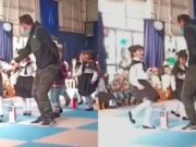 Papá ve a su hija bailar sola e interrumpe un festejo escolar para acompañarla: Video viral