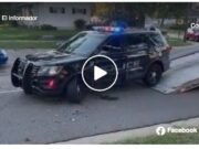 Accidente de dos vehículos entre ellos una patrulla de la policía de Wyoming, MI.