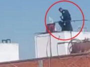 VIDEO: Ladrón se esconde en un tinaco y casi se ahoga