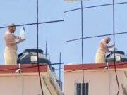 Con tanto calor en Sonora, un hombre le echa hielos a su tinaco y TikTok lo aconseja (VIDEO)