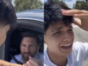 Fan consigue que Lionel Messi le de un beso; su reacción es imperdible