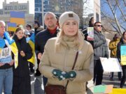 Ucranianos se reúnen GR por el segundo aniversario de guerra