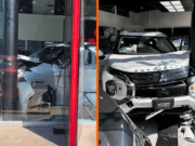 ¡Todavía no la pagaba! Mujer choca al interior de una agencia mientras le mostraban una camioneta; reportan dos lesionados