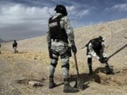 Guardia Nacional de México excava en la frontera con EEUU en busca de túneles clandestinos