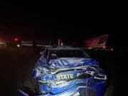 Varios accidentes en la I-69 por camino congelado involucraron a vehículos policiales